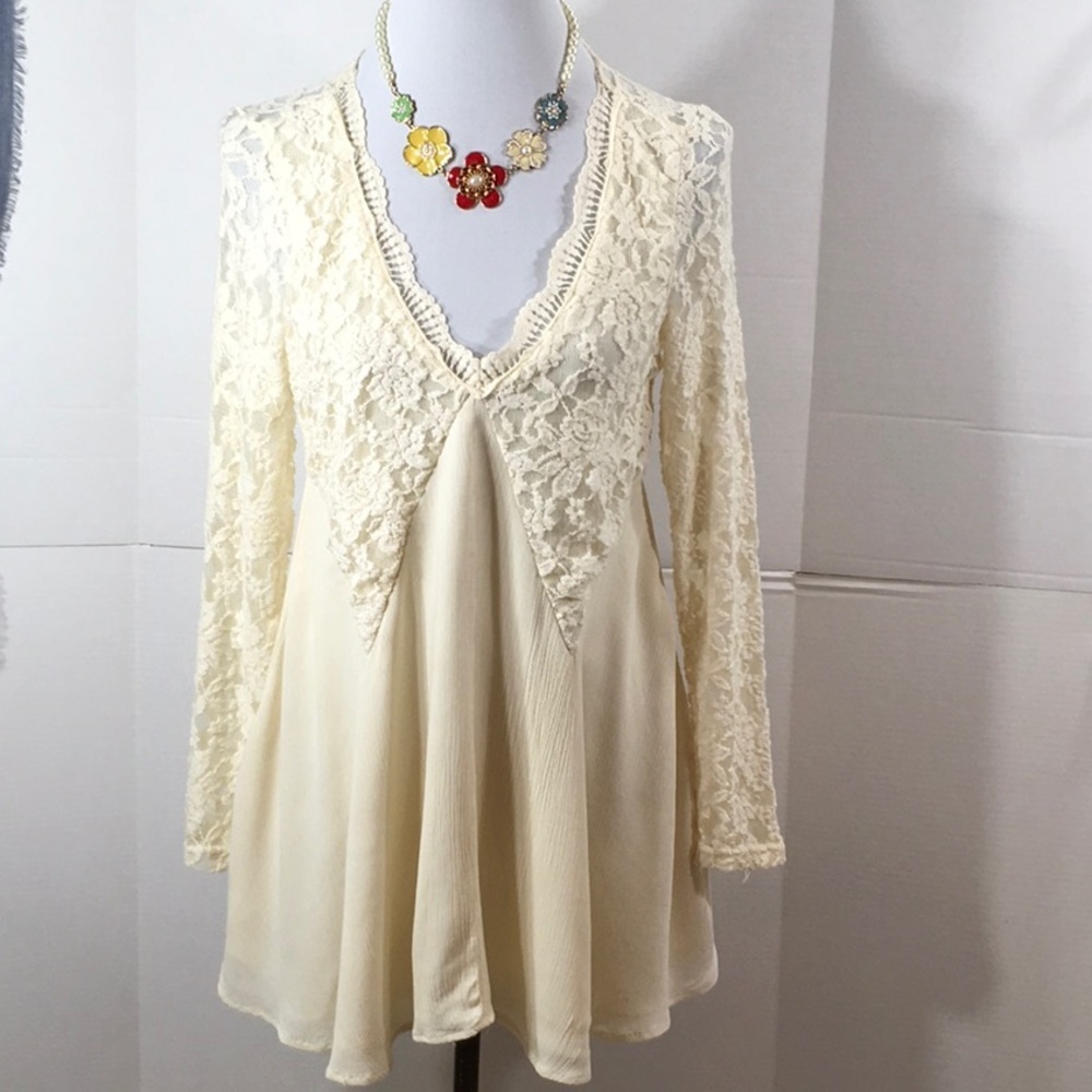 Illa Illa cream lace tunic/mini dress S